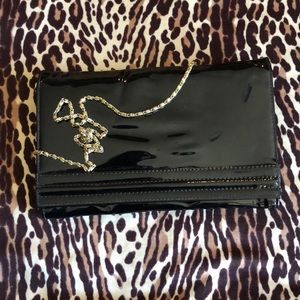Vintage black patent leather purse